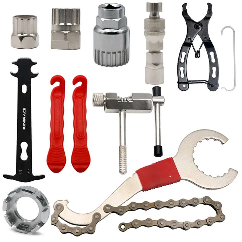 Kits de herramientas de reparación de bicicletas, regla de medición de cadena de bicicleta, Extractor de manivela, cortador de cadena, removedor de