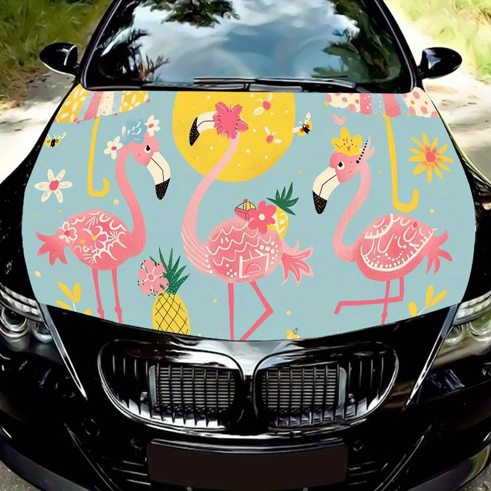 

Lively - Flamingo Pattern Car hood stickers, waterproof self-adhesive car vinyl stickers, car decoration protection stickers, ca