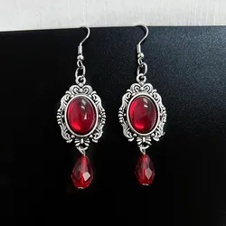 Goth Vampire Drop Earrings For Women Mystery Red Blood Bat Witchcraft Earhook Party Jewelry Accessories Gifts For Friends