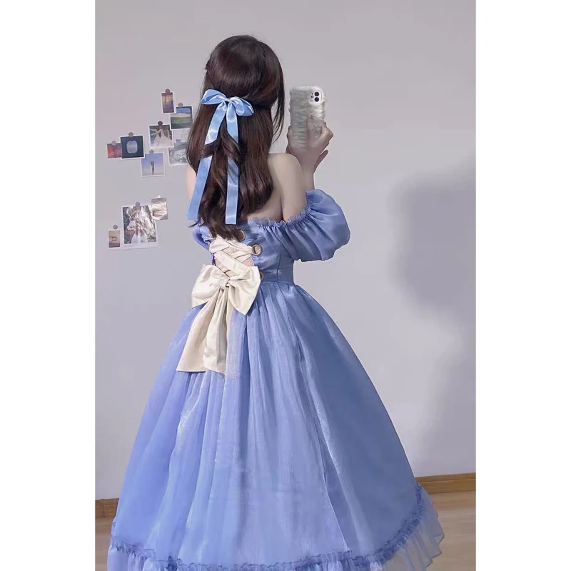 Elegant French Wedding Party Dress Women Vintage Romantic  Prom Vestidos Summer Korean A-line Graduation Dresses