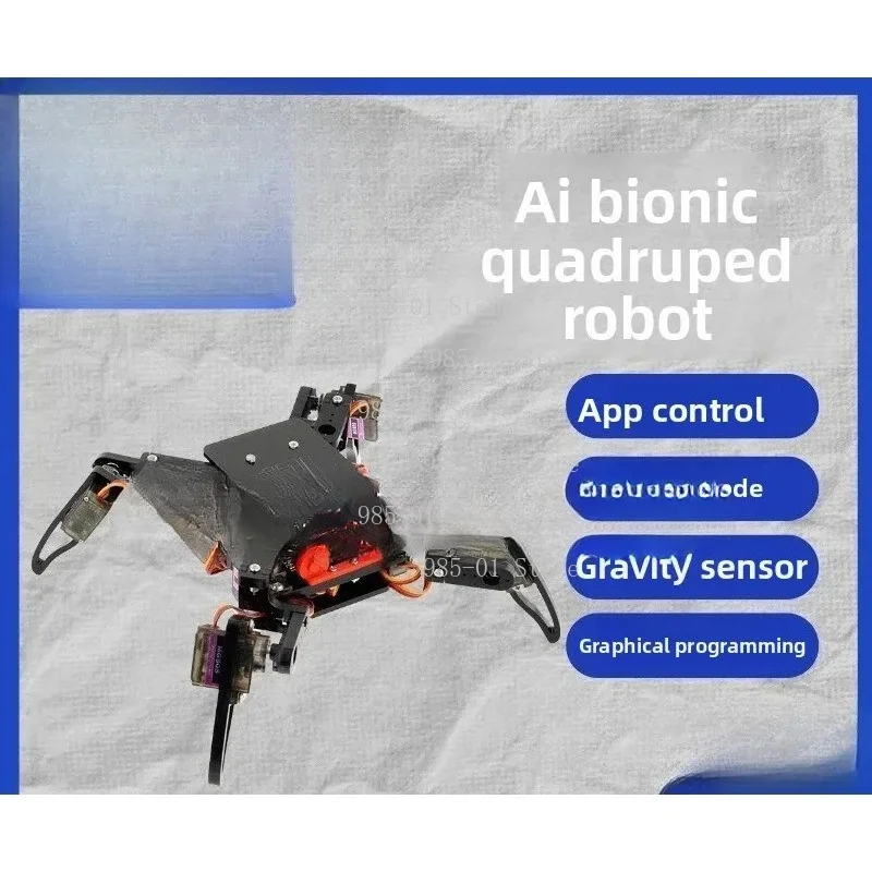 Bionic Four-legged Spider Robot DIY Assembly Kit Smart Educational Building Block Toy