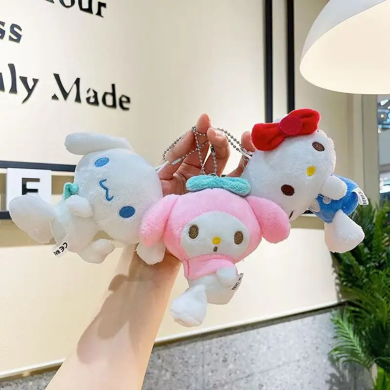 

Sanrioed Plush Pendant Hello Kitty Kuromi Cute Plush Keychain Bag Pendant Car Accessories Christmas Gifts12CM