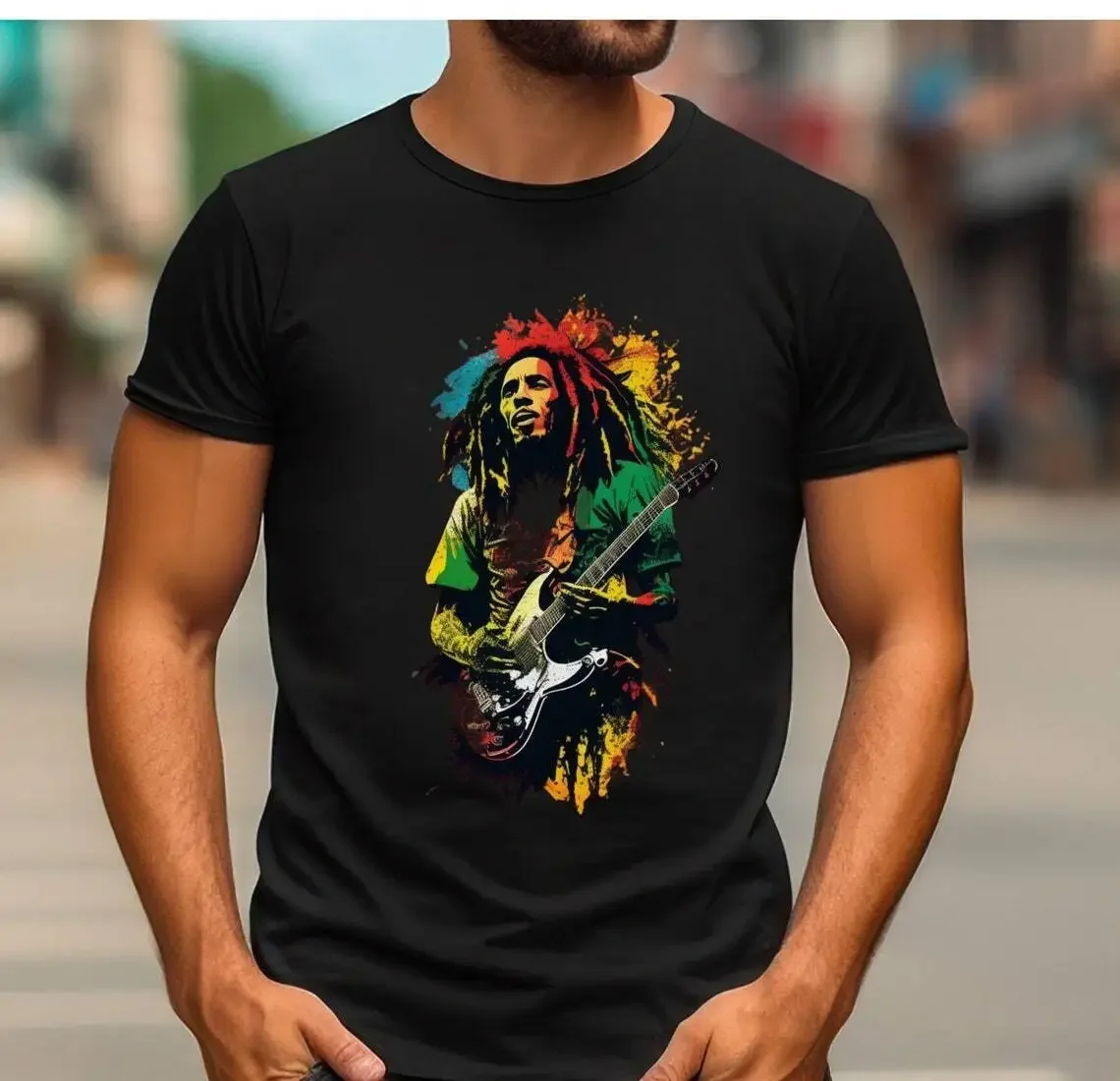 Bob Marley Rocking Out Short Sleeve T-Shirt BF310490