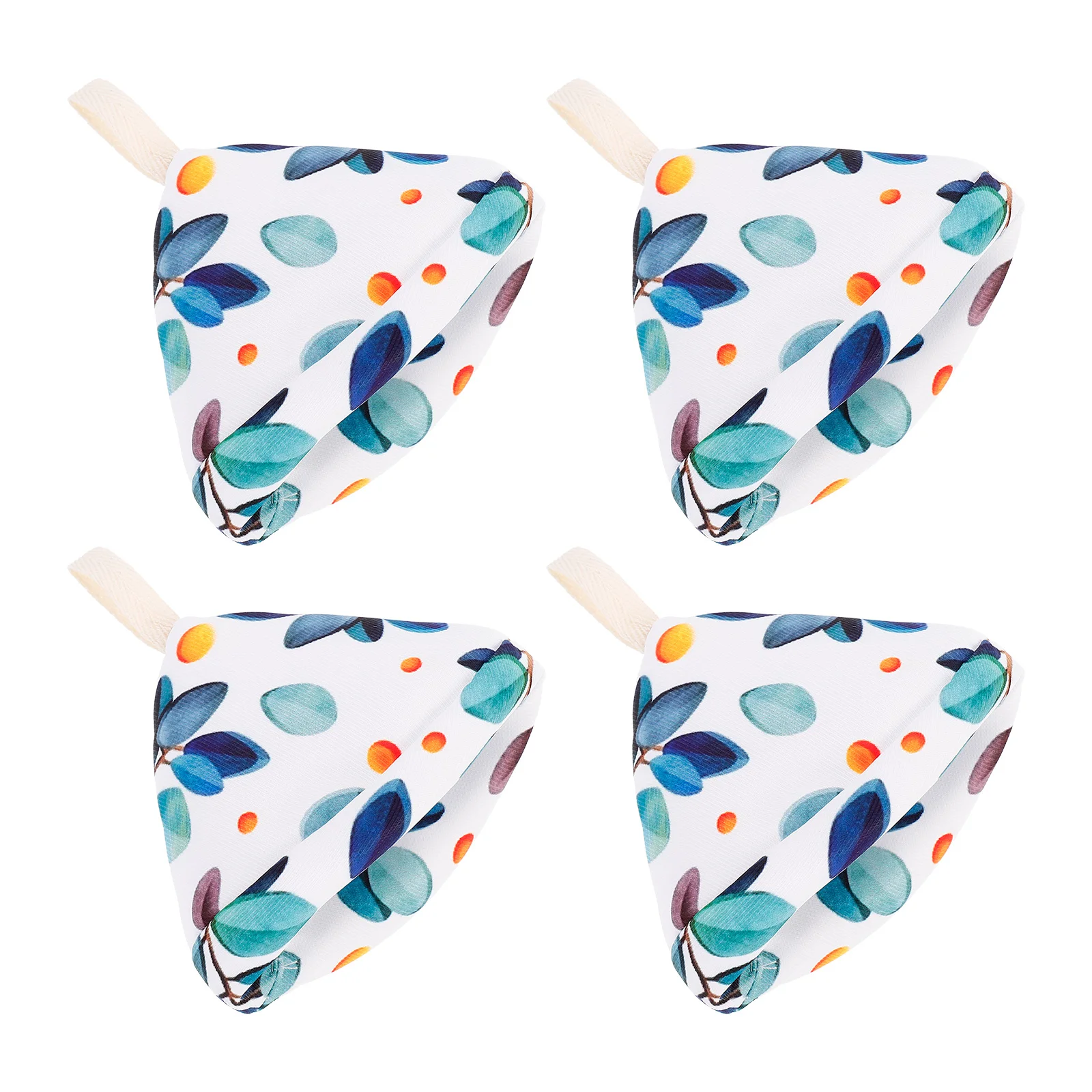 

4pcs Heat-Insulated Pot Lid Covers Cotton Sleeves Anti-Scald Protection For Kitchen Handles Triangular Design Practical