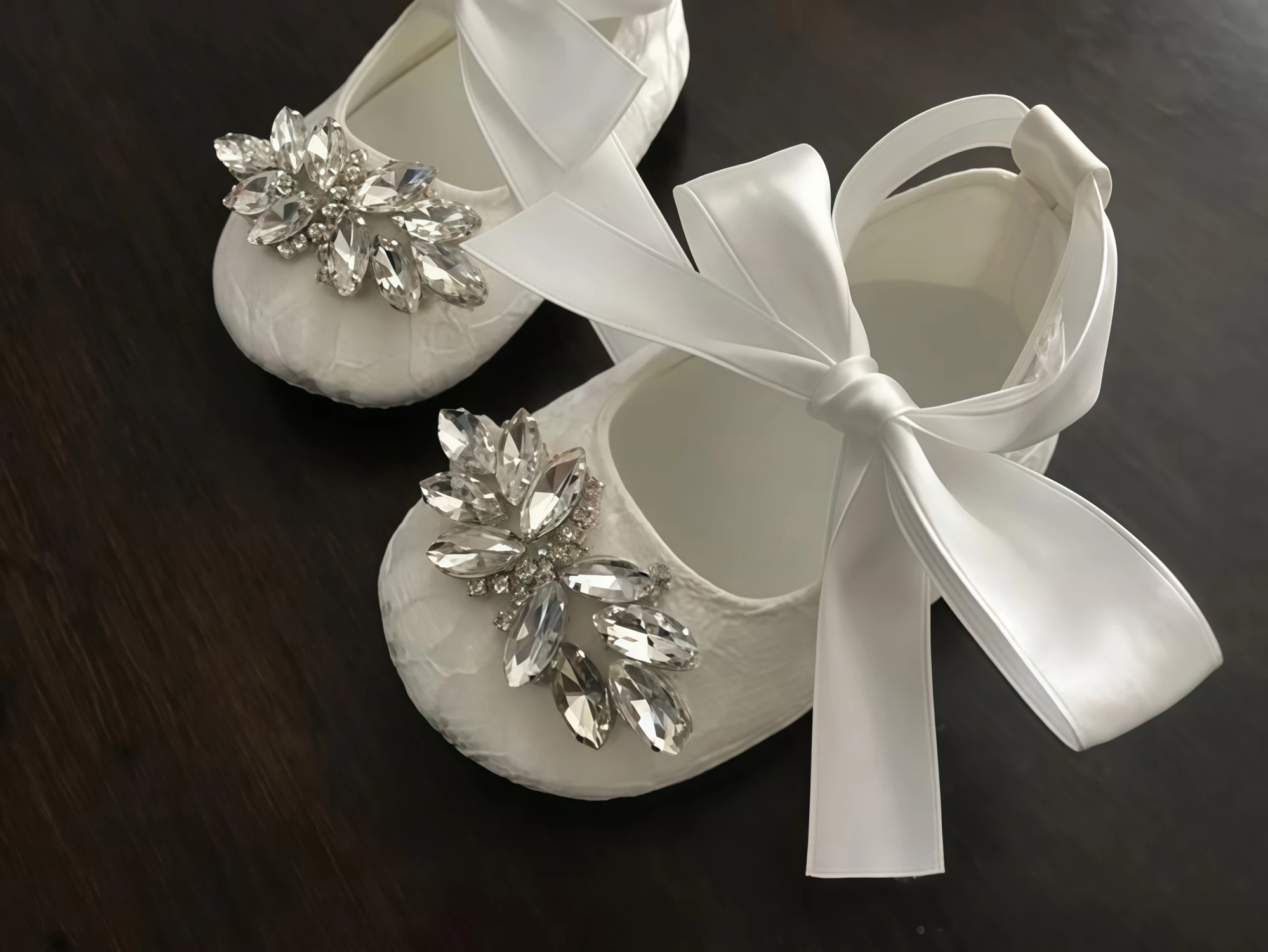 

Dollbling-Infant 1st Baptism Shoes, Crib Shoes, Headband Set, Luxury Diamond Fluff Outfit, Little Girl Christening Shoes