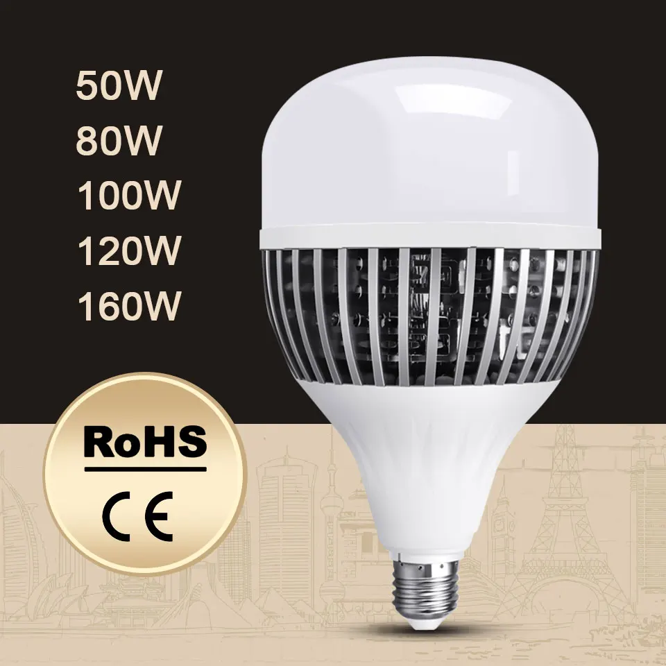 LED E27 High Power Bulb Light 160W 140W 120W 100W 80W 60W 50W 40W 30W  AC 220V 230 240V Spotlight Lampada LED Bombillas Lamp