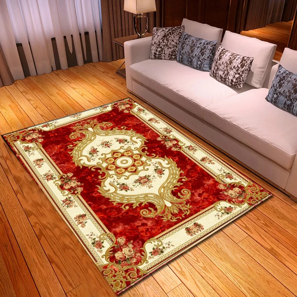 Vintage Bohemian Abstract Farm Carpet Non-Slip Mats Rectangle Area Rugs for Kids Living Room Bedroom Study Persian Style Soft