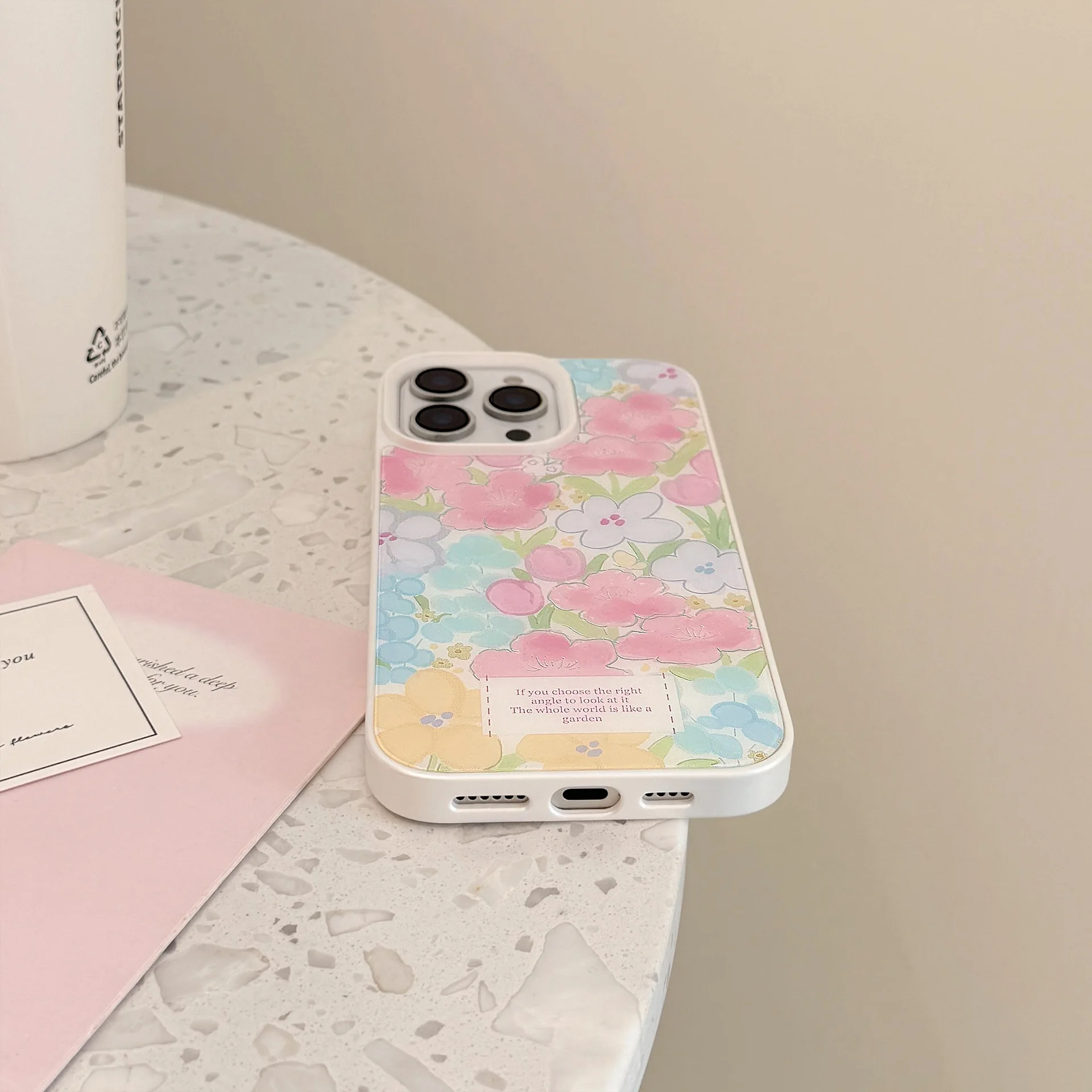 الألوان المائية الزهور حديقة التذهيب التكنولوجيا الفن قضية الهاتف آيفون 16 15 14 13 12 11 برو ماكس حافظة لطيف الفاخرة الكرتون غطاء
