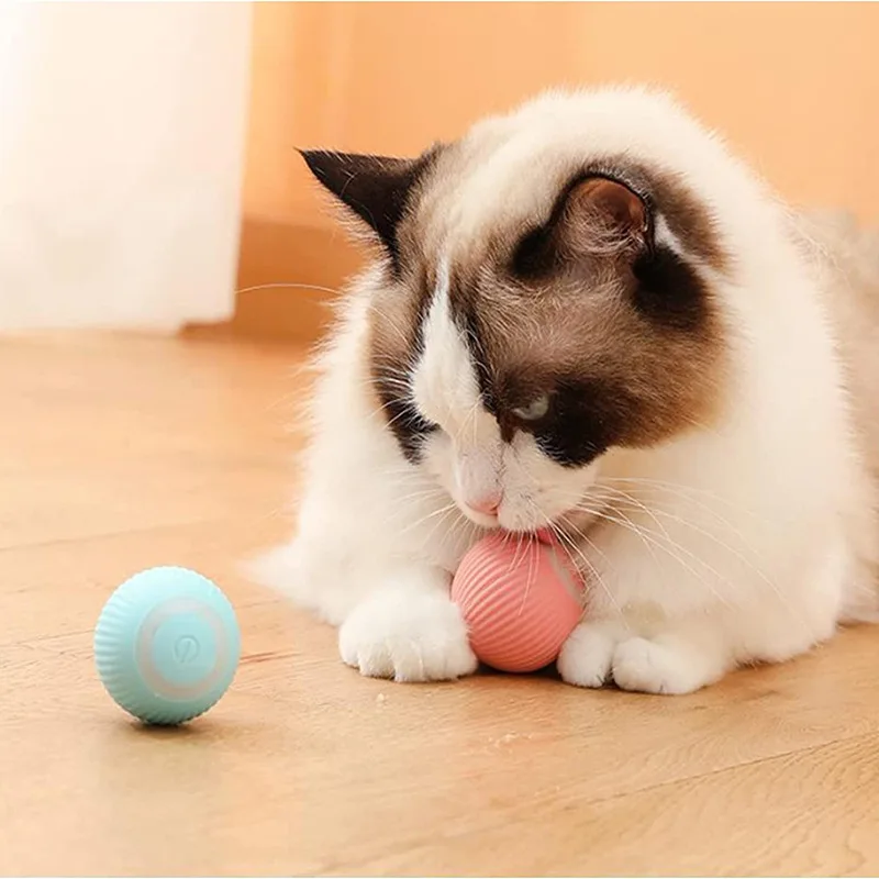 Electric Cat Ball Toys Automatic Rolling Smart Cat Toys Interactive for Cats Training Self-moving Kitten Toys for Indoor Playing