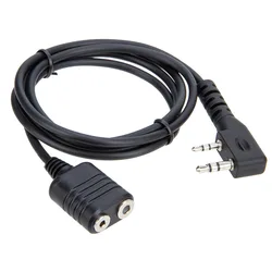 1m mikrofon uzatma kablosu 2-Pin K tipi genişletici kordon tel Baofeng UV-5R 888S için Kenwood için yedek Ham radyo aksesuarı