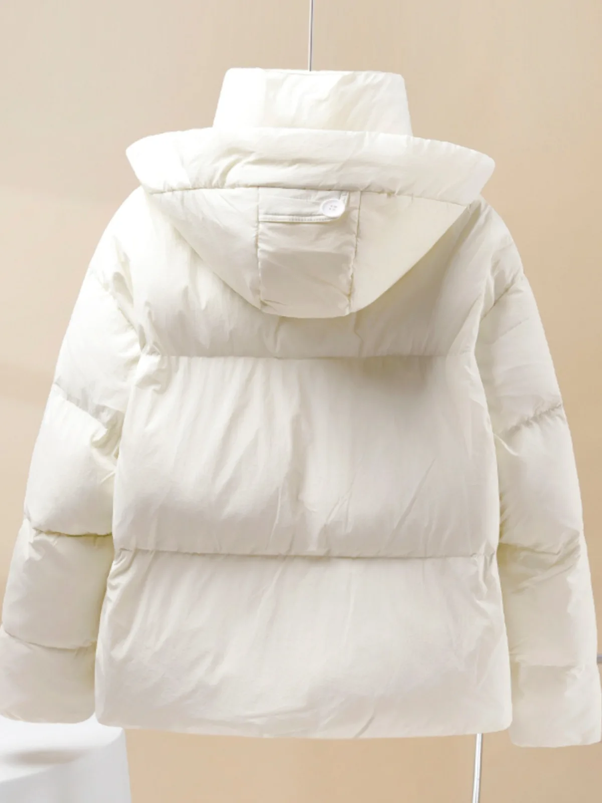 2025 New Hooded Winter Coat Mid Women Casual Zipper Warm Cotton Padded Jacket Simple All-match Wear Outwear Parkas