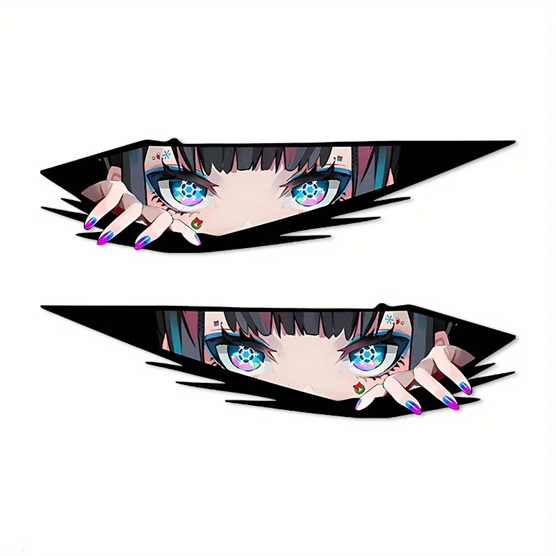 2 TEILE/SATZ Bike Otaku – Themed „Anime Girl Eyes“ Fahrradaufkleber, Stand-Out-Fahrradaufkleber, unverwechselbares Fahrrad-Styling-Artikel