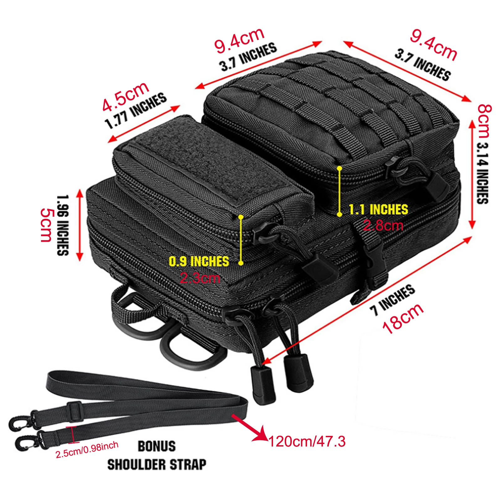 حقيبة خصر مرنة للرياضات الخارجية، حقيبة زجاجات مياه وظيفية قابلة للتعديل، حقيبة ركوب الدراجات للمشي لمسافات طويلة، حقيبة فاني رياضية للرجال والنساء #2