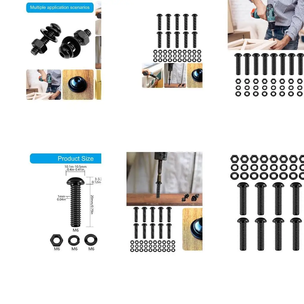 

Y1UD Round Head Screws Furniture Assembly Bolts set for Various Material Fastening