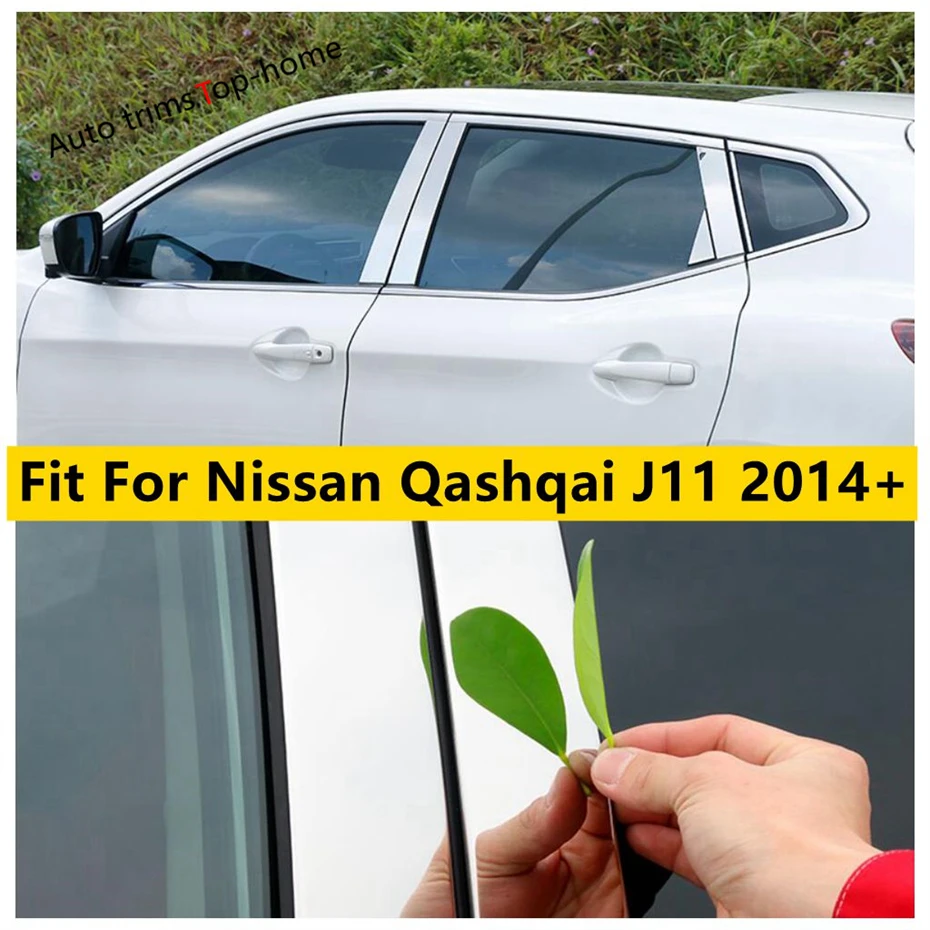 

Stainless Steel Door Window B C Pillar Center Column Posts Cover Trim For Nissan Qashqai J11 2014 - 2021 Exterior Accessories