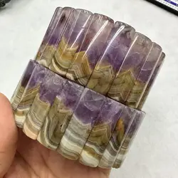 GOOD Natural New Mexican Agate Mix Amethyst Beads Rectangle Bracelet  Natural Gemstone Jewelry Bangle Christmas Gift Wholesale !