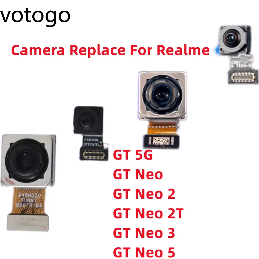 Original For Realme GT Neo 2 2T 3 3T 5 SE Pro 5G 6 OPPO Front Back Big Rear Main Wide Macro Camera Module Flex Cable Replacement