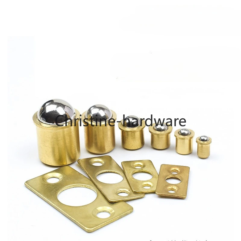 50Pcs Solid Brass Built-in Recessed Ball Catch Latch Stroke Doorstop Furniture Cabinet Cupboard