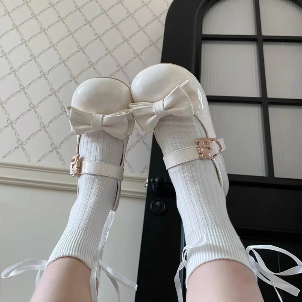 Flats Lolita Platform Damesschoenen Leuke Mary Jane Ronde Kop Schoenen voor Dames Casual Zoete Hoge Hakken Pompen Origineel