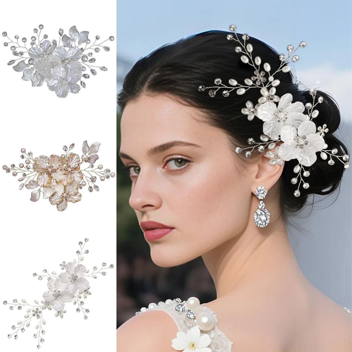 

Роскошные акриловые свадебные заколки для волос в европейском и американском стиле с жемчугом и кристаллами, заколки для волос, головной убор в качестве подарков