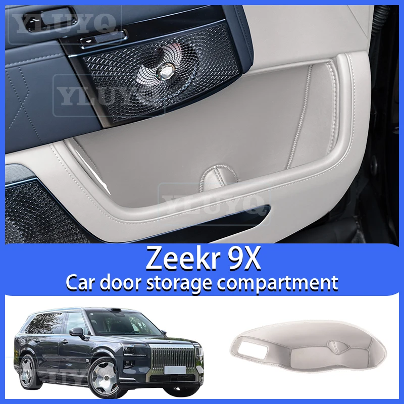 

ZEEKR 9X Car Door Storage Box Leather Suede Full Cover Storage Box Interior Accessories