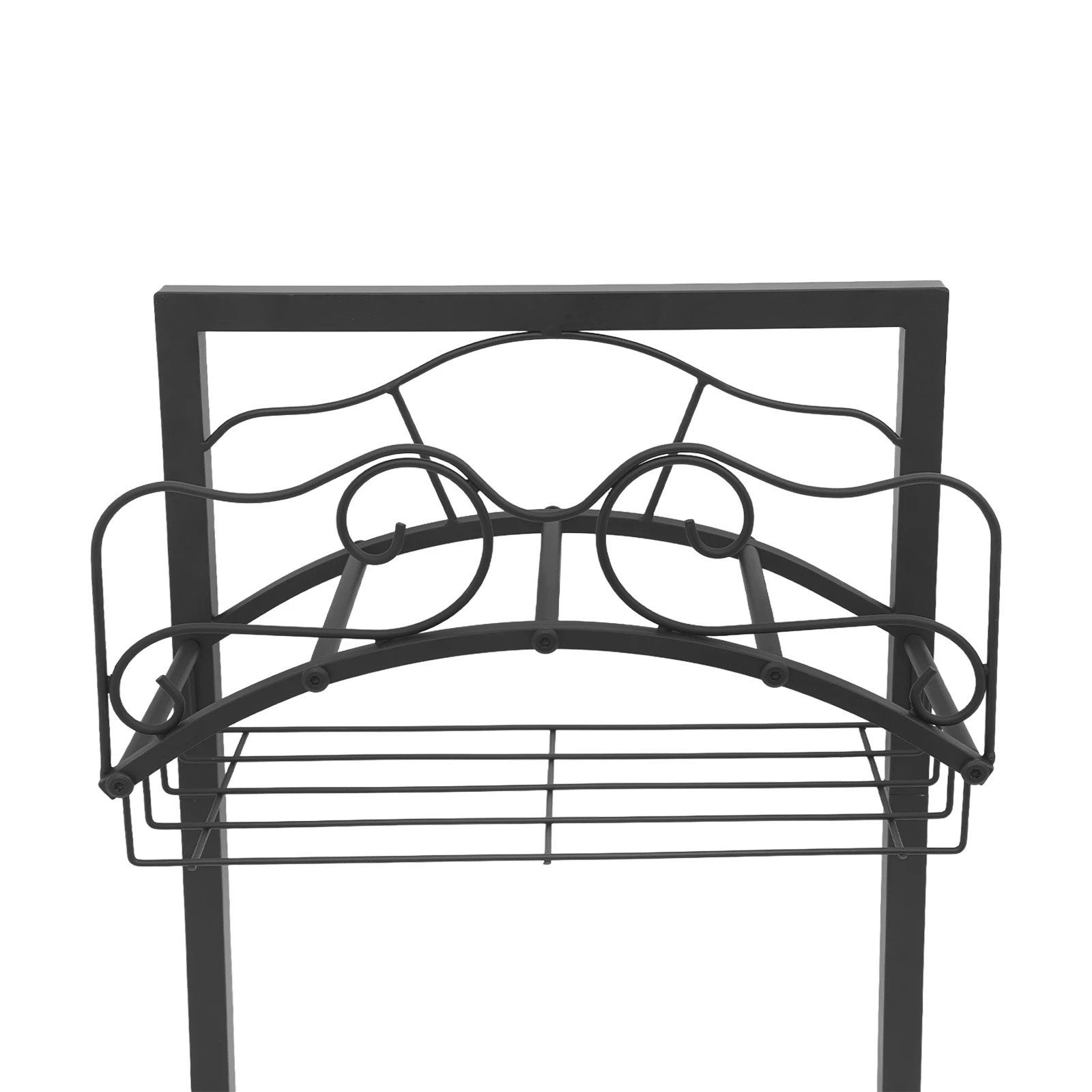 Robuster Gartenschlauchhalter aus Eisen mit Werkzeugablage, 50 Pfund Tragfähigkeit, rostbeständiger pulverbeschichteter Ständer, mobiler Wasserschlauchständer mit Rädern und Mehrzweck-Ablage für Rasen, Terrasse, Hinterhof. – Detail 9