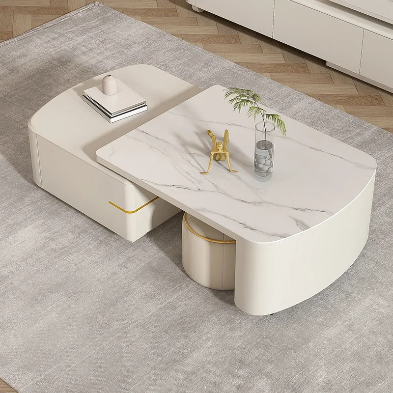 

Nordic Decor Coffee Tables Luxury Modern Storage Beautiful Side Table Marble Effect Simple Mesa De Centro De Sala Home Furniture