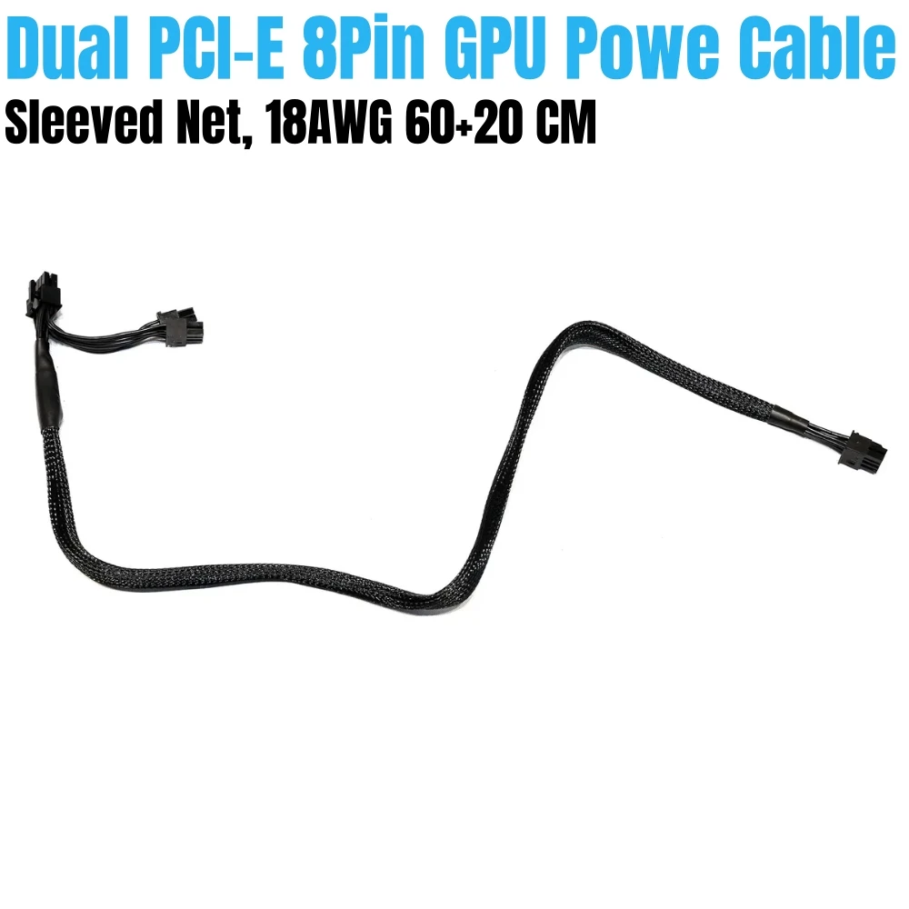 PCI-E Dual 8Pin 6+2 GPU Power Cable for Corsair TYPE 3 & TYPE 4 Modular Power RM, RMi, RMx, RMe, SF, AXi, HX, HXi, CSM, CXM, TXM
