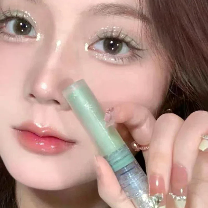 Makeup Matte Pearlescent Brightening Cappuvini 2 in 1 Blue Green Liquid Eye Shadow Sequins Lying Silkworm Beauty Tool