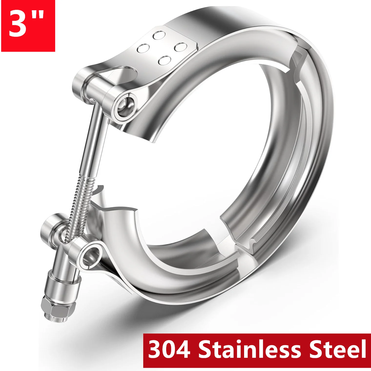 304 Stainless Steel 3.0 Inch 76mm Standard V Band Clamp Intercooler Turbo Exhaust Downpipe Vband Pipe Clamp Automotive V Clamp