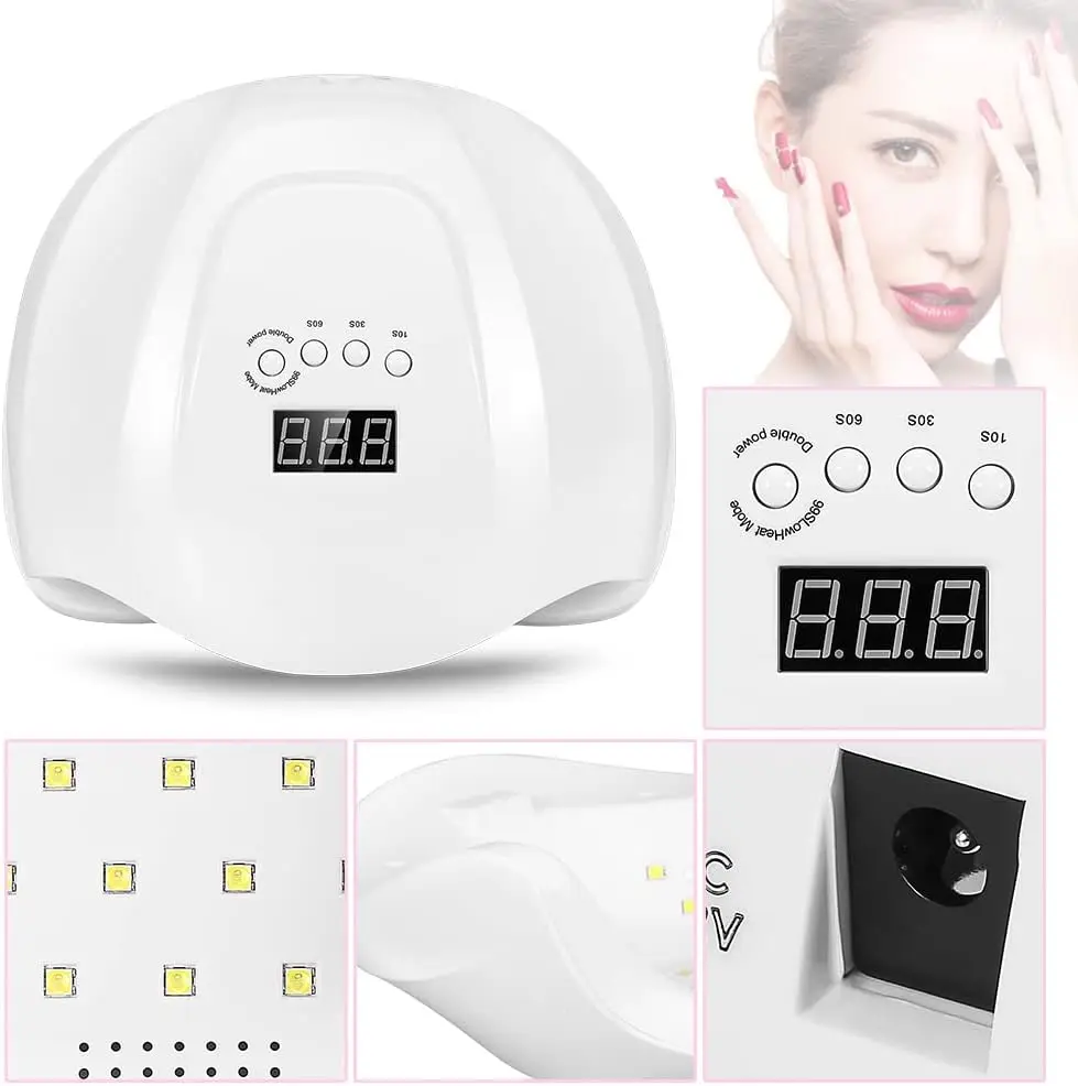 

Nail dryer, UVLED nail lamp dryer, suitable for nail gel polish drying and curing, with timer setting and smart sensor nail art