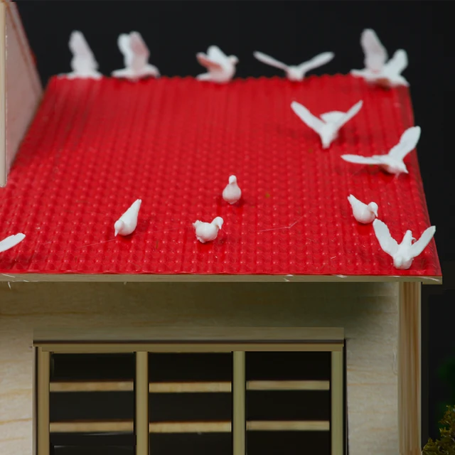 Miniaturowe białe gołębie Model ptaka dekoracja domku dla lalek materiały dla majsterkowiczów do układu ogrodu krajobraz/ architektura Diverama scena