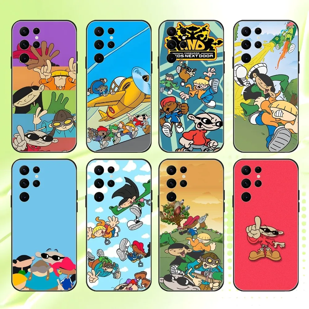 

K-KidsS Next Door KND Phone Case For Samsung S 25,24,23,22,30,21,10,9,Ultra,Plus,Lite,FE,4,5G Black Soft Case