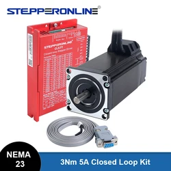 STEPPERONLINE Nema 23 Schrittmotor mit Encoder 3Nm Nema23 Closed-Loop-Schrittmotor 5A Easy Servo Driver CL57Y V2.0 Kit