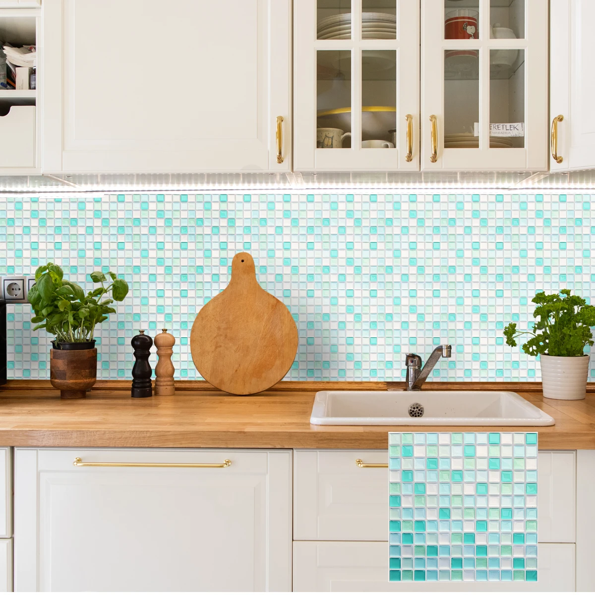 4/10pcs Crystal Drop Glue 3D Mosaic Tile Self-Adhesive Wall Stickers, Waterproof High Temperature Resistant Home Decoration image 3