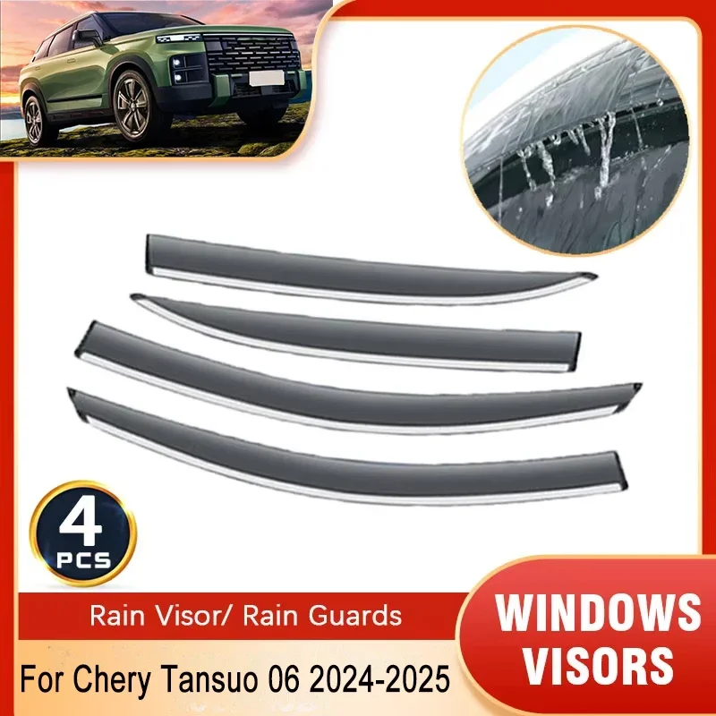 For Chery Tansuo 06 Jaecoo J7 7 2024 2025 Deflectors Window Visors Rain Guards Wind Smoke Windscreens Exterior Car Accessory