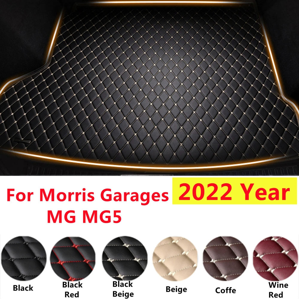 SJ XPE Leather Car Trunk Mats Fit For Morris Garages MG MG5 2022 YEAR Waterproof Cargo Liner Boot Carpets AUTO Accessories