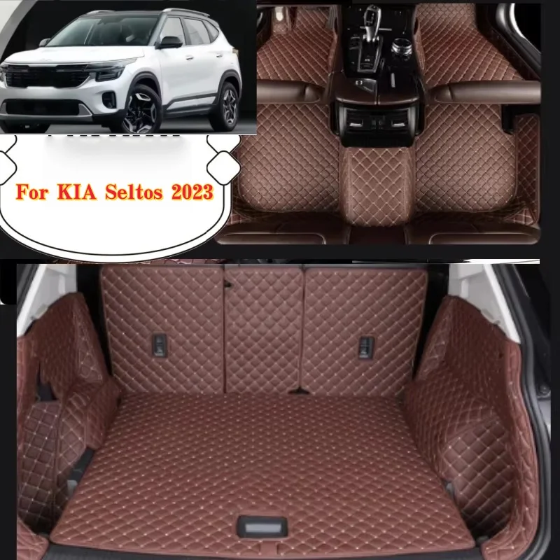 

Customized For KIA Seltos 2023 Car Foot Pads Protective Pad Auto Floor Mats Automobile Carpet Cover Interior Auto Accessories