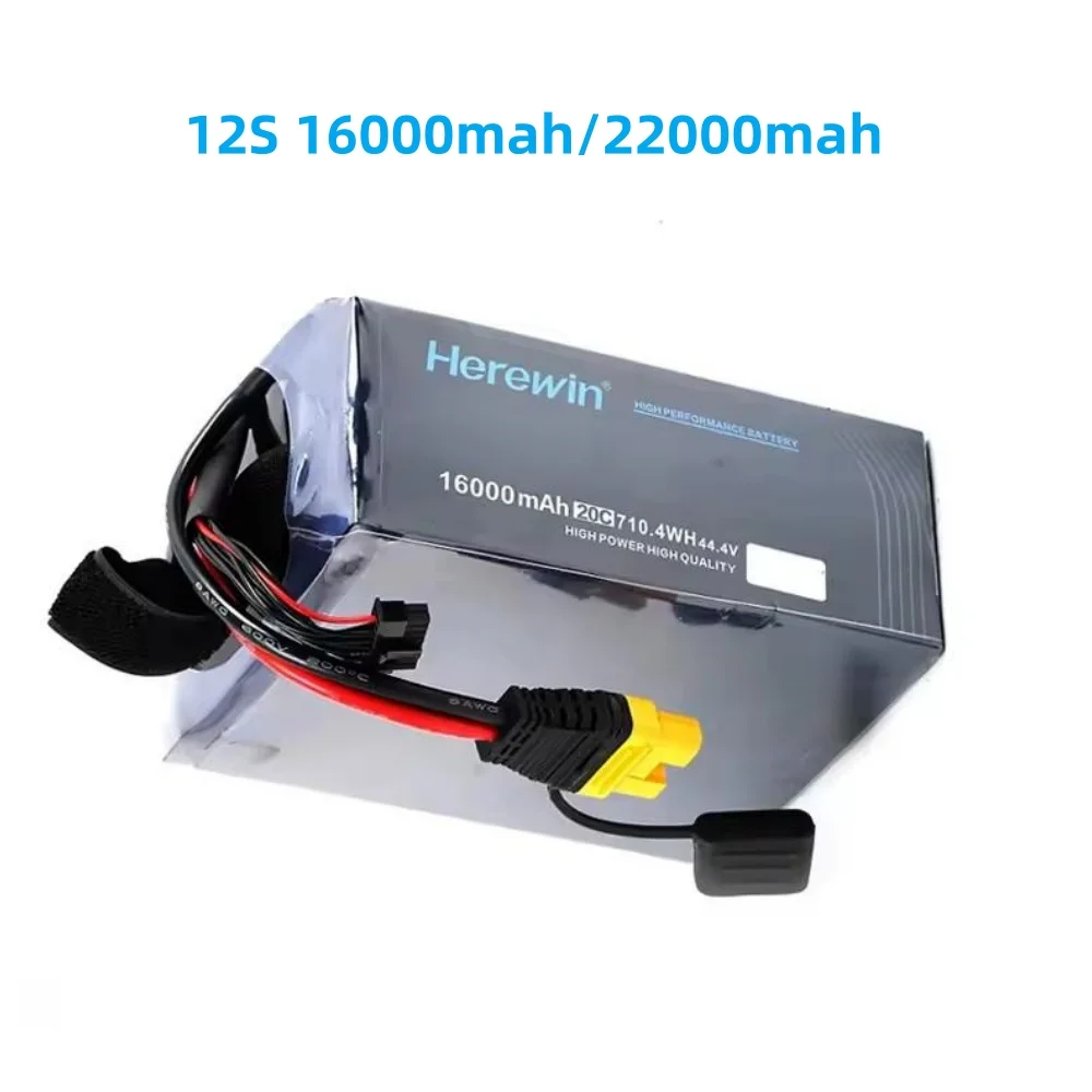 

New Herewin 12S 16000mah 20SC 710.4WH 44.1V Soft Case Rechargeable Flying Lithium Battery for RC Model/Car/Agricultur Spray