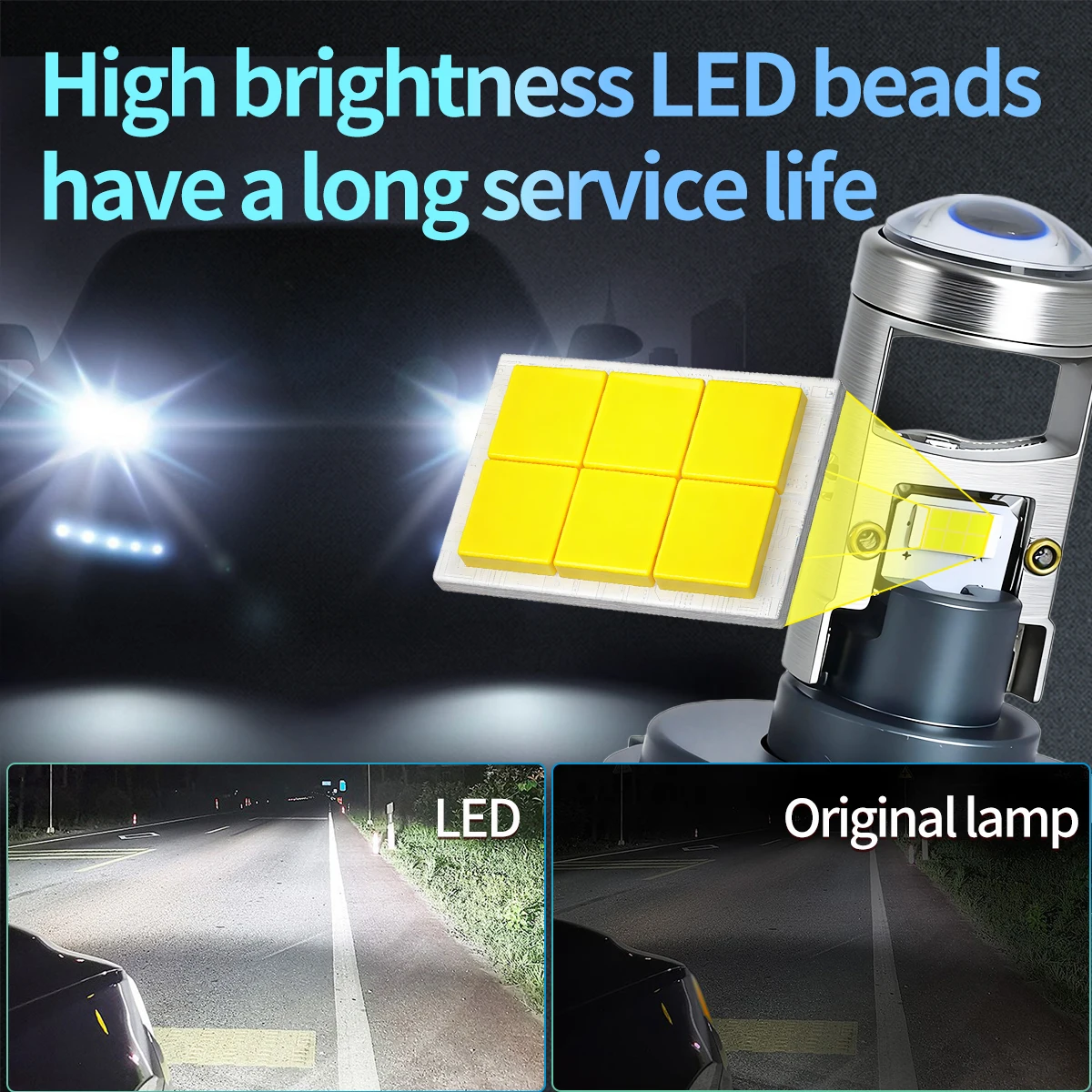 1/2PCS H4 900 P43T Bi LED Headlight Bulbs 6000K LHD Beam High Low Lights for Car Headlight Bulbs