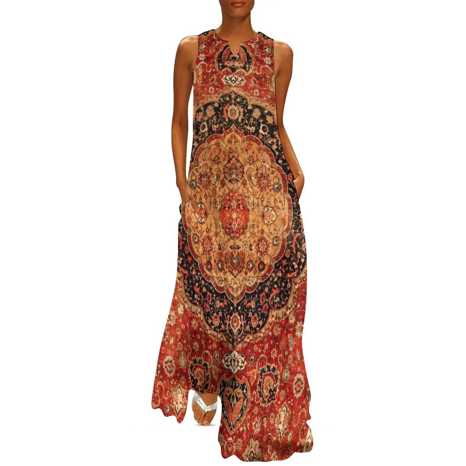 Seley Antique Persian Rug Print Long Dress summer dresses womens 2025 cocktail dresses Dress