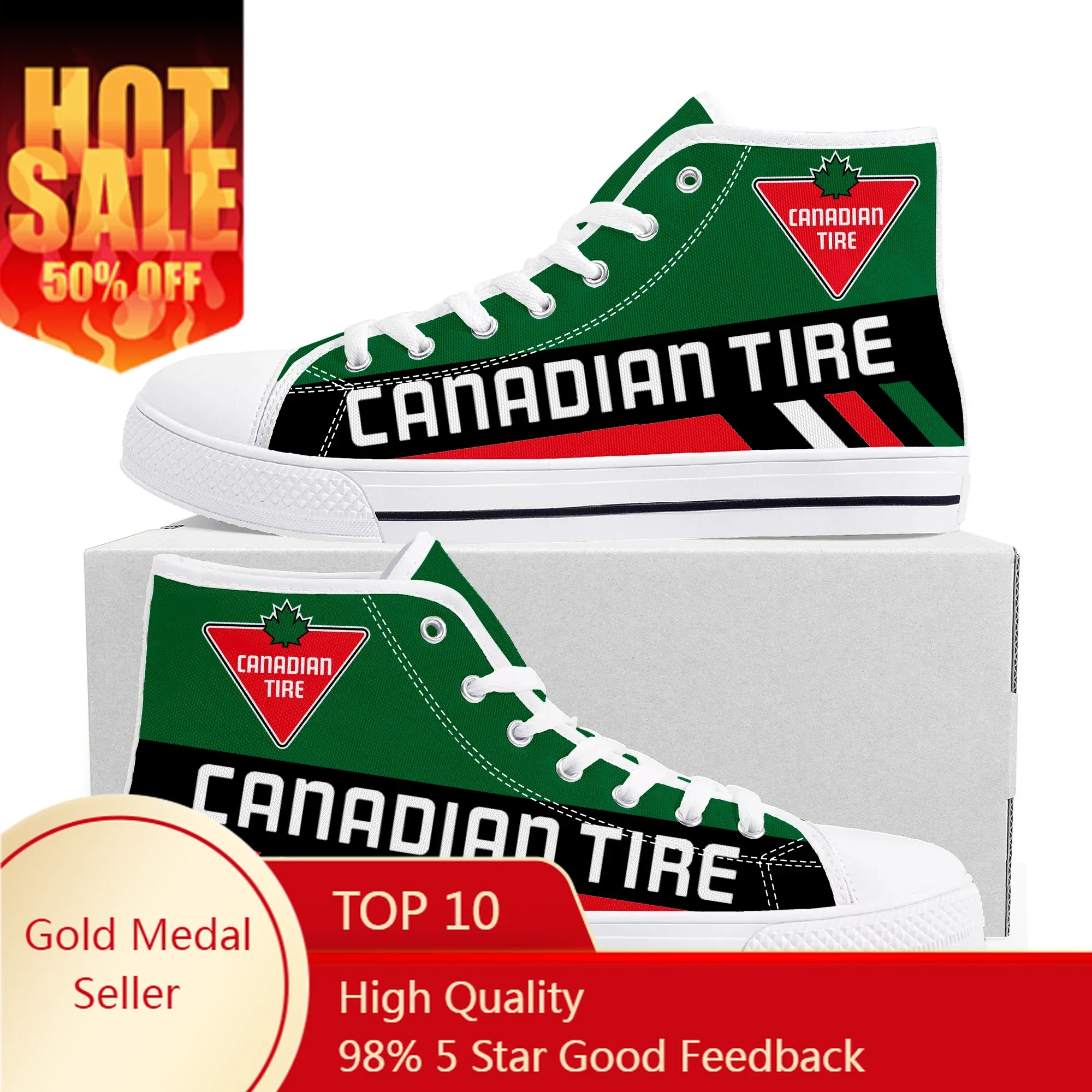 

Canadian Tire Logo High Top High Quality Sneakers Mens Womens Teenager Canvas Sneaker Casual Couple Shoes Custom Made Shoe