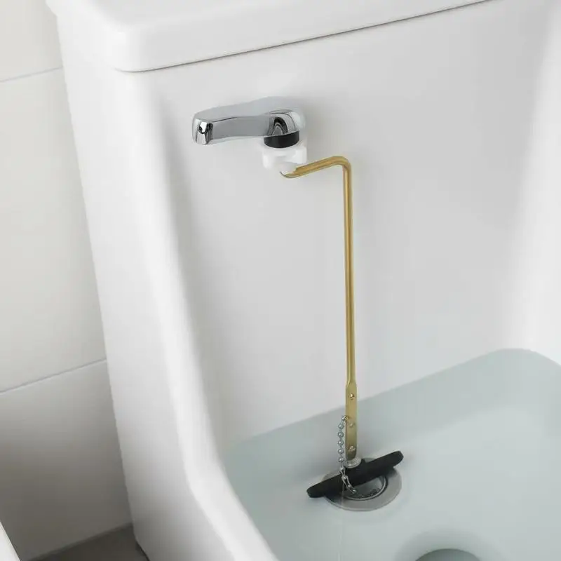

Universal Commode Lever 8.5-Inch For Bathroom Restroom Lavatory Chrome Finish Metal Flapper Chain Adjustable Length Side Mount Design