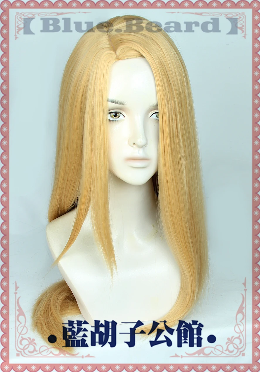 Zenos Yae Galvus Cosplay Wig FF14 Golden Yellow Long 80cm Heat Resistant Synthetic Hair Halloween Party Role Play + Wig Cap