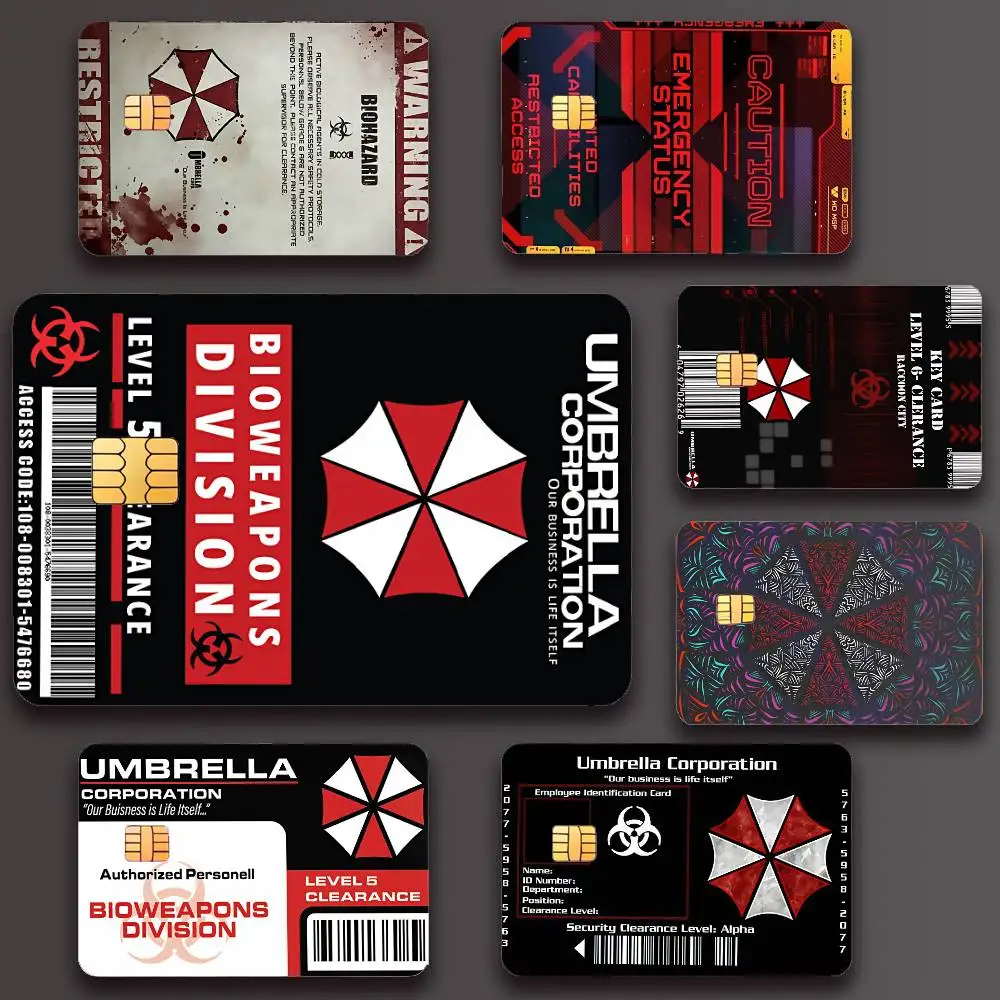 Game R-Resident E-Evil Poster Credit Skin Cover Card Stickers 4PCS Film Bus Pass Front Decoration Bank Debit Waterproof