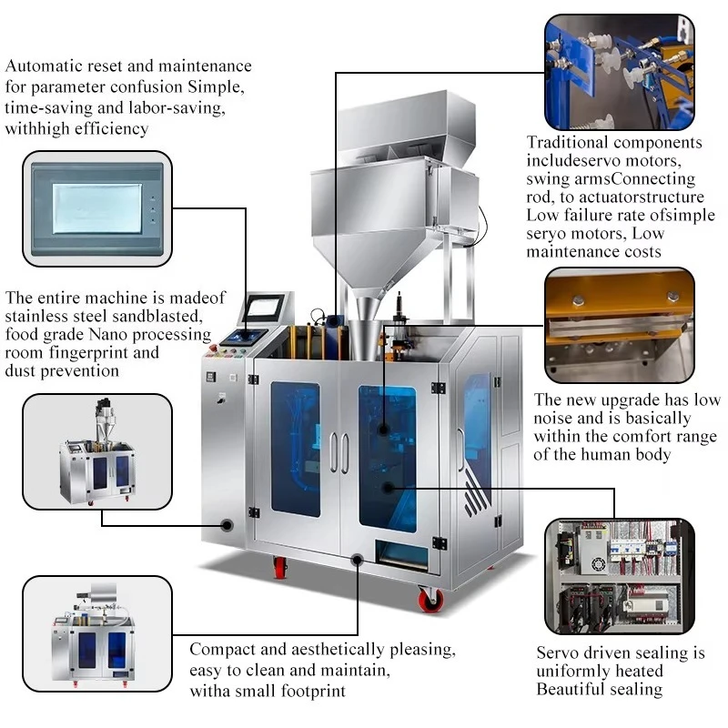 Premade Bag Packaging Machine Adjustable Filling Volume Easy Set Portion Size Unit Model Seed Packing Factory Direct Sale