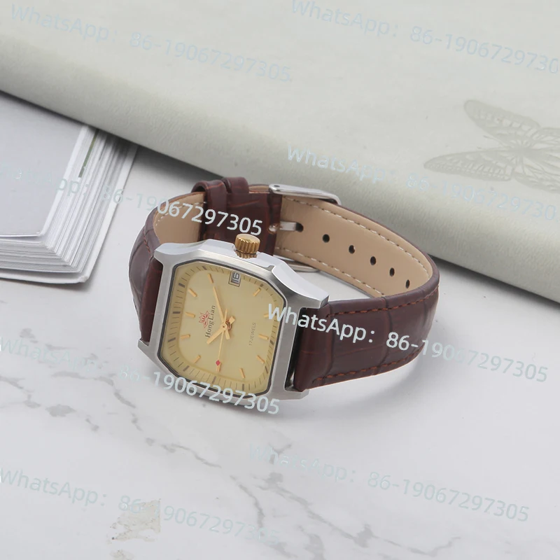 

Старый красный лотос, бабочка, брендовые квадратные ретро простые мужские механические часы с ручным управлением, инвентарь