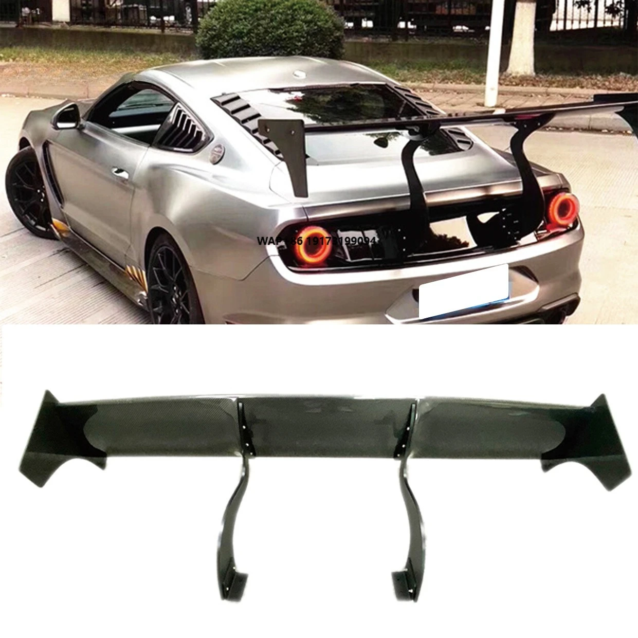 

Carbon Fiber Rear Bumper Spoiler for Mustang 2015-2021 Rear Wing Car Auto Parts