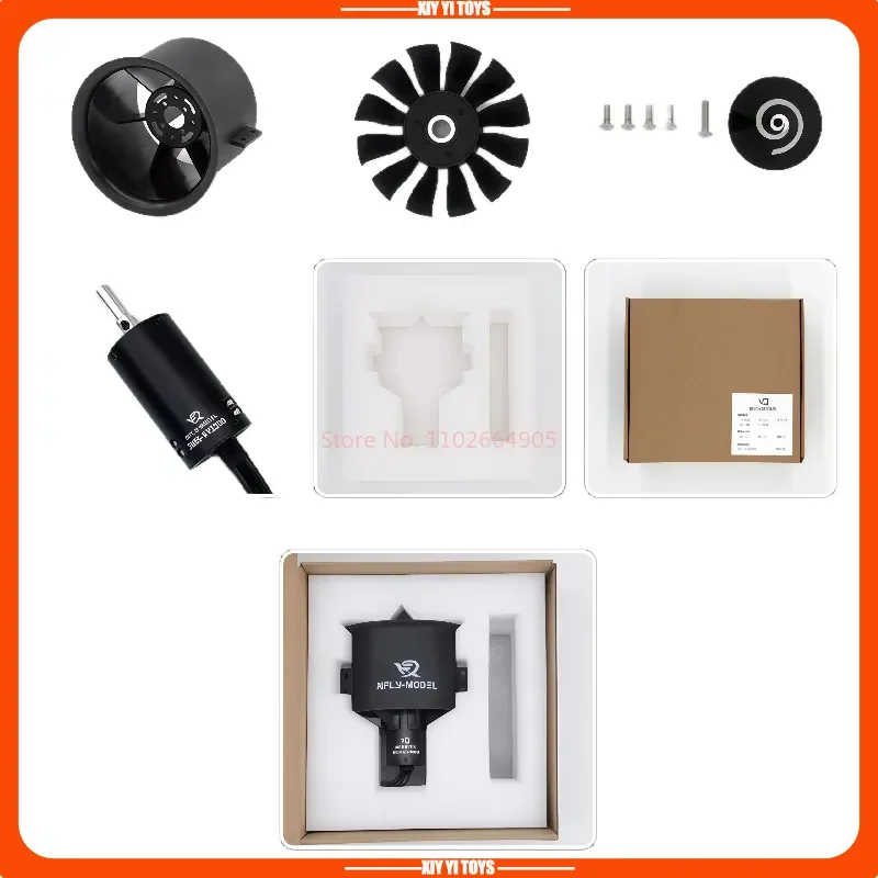 Xfly Galaxy X8 80mmv2 12-Blades Edf Power Group Electric Fan 3280-Kv2200/3665-Kv2300 6s Inrunner Brushless Motor Jet Aircra
