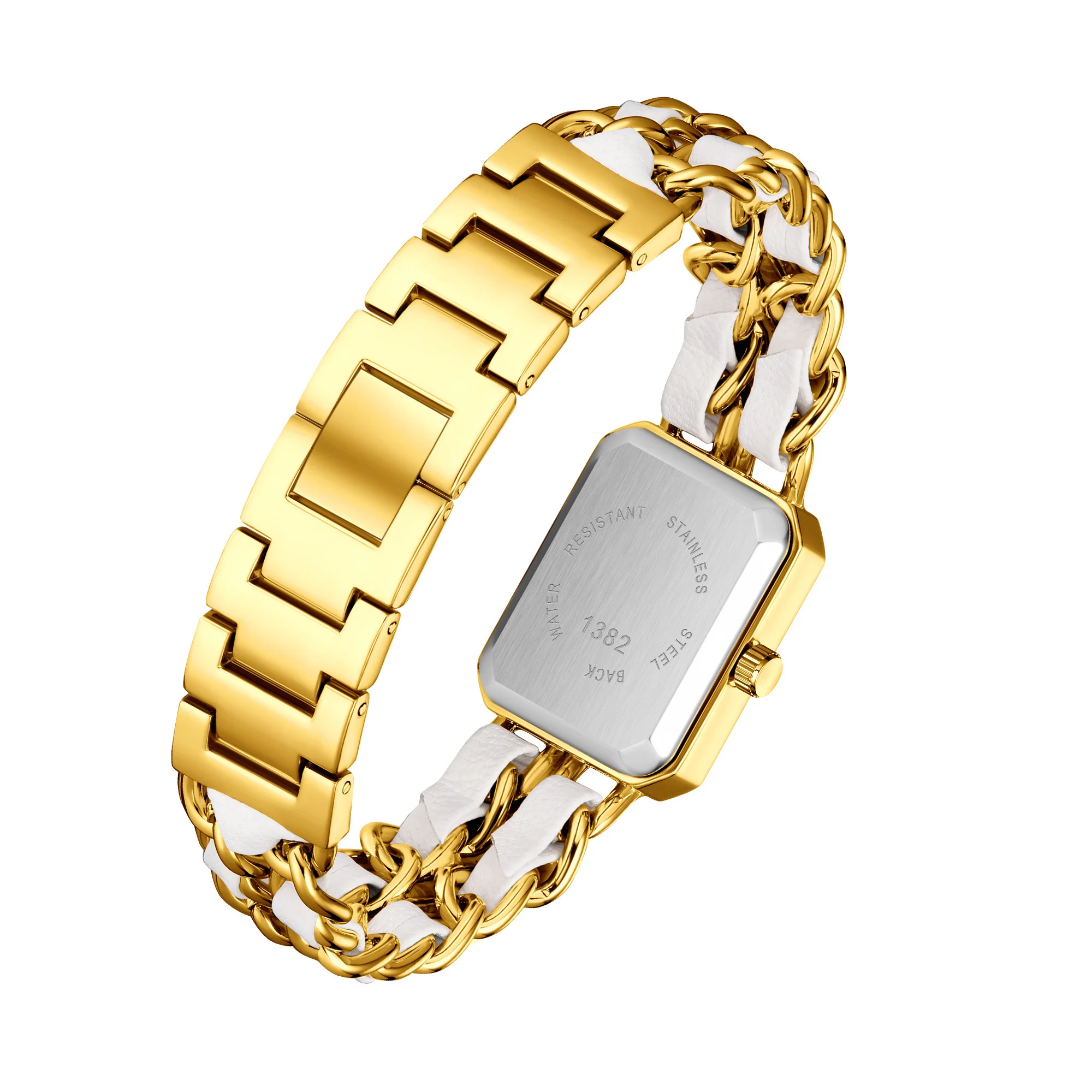 Yalalusi Laatste Dames Quartz Horloge Gouden Kast Zilver Gezicht Dames Klein Horloge Luxe Casual Mode Armband